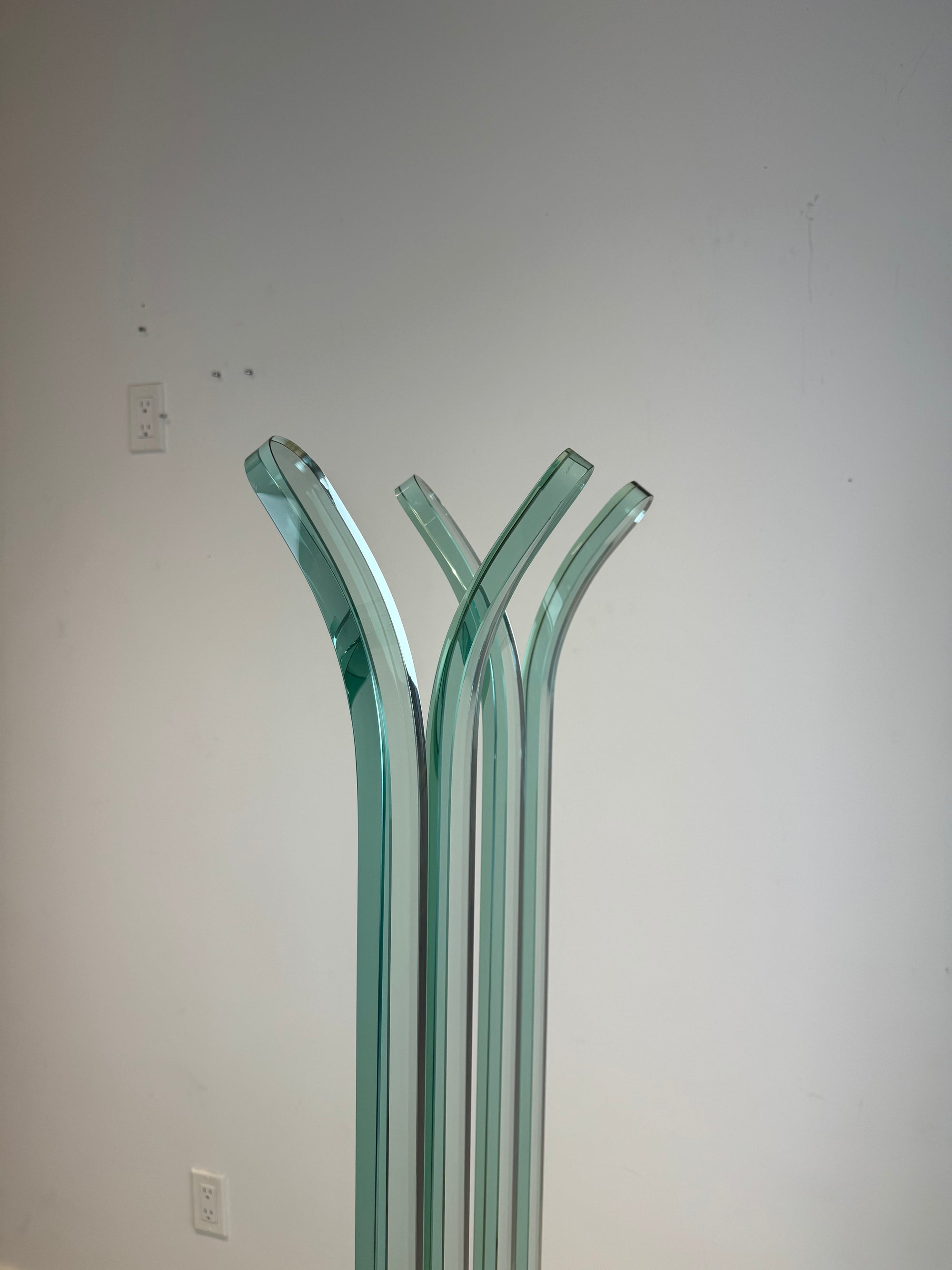 Vintage Italian Bent Glass Coat Rack by Fiam