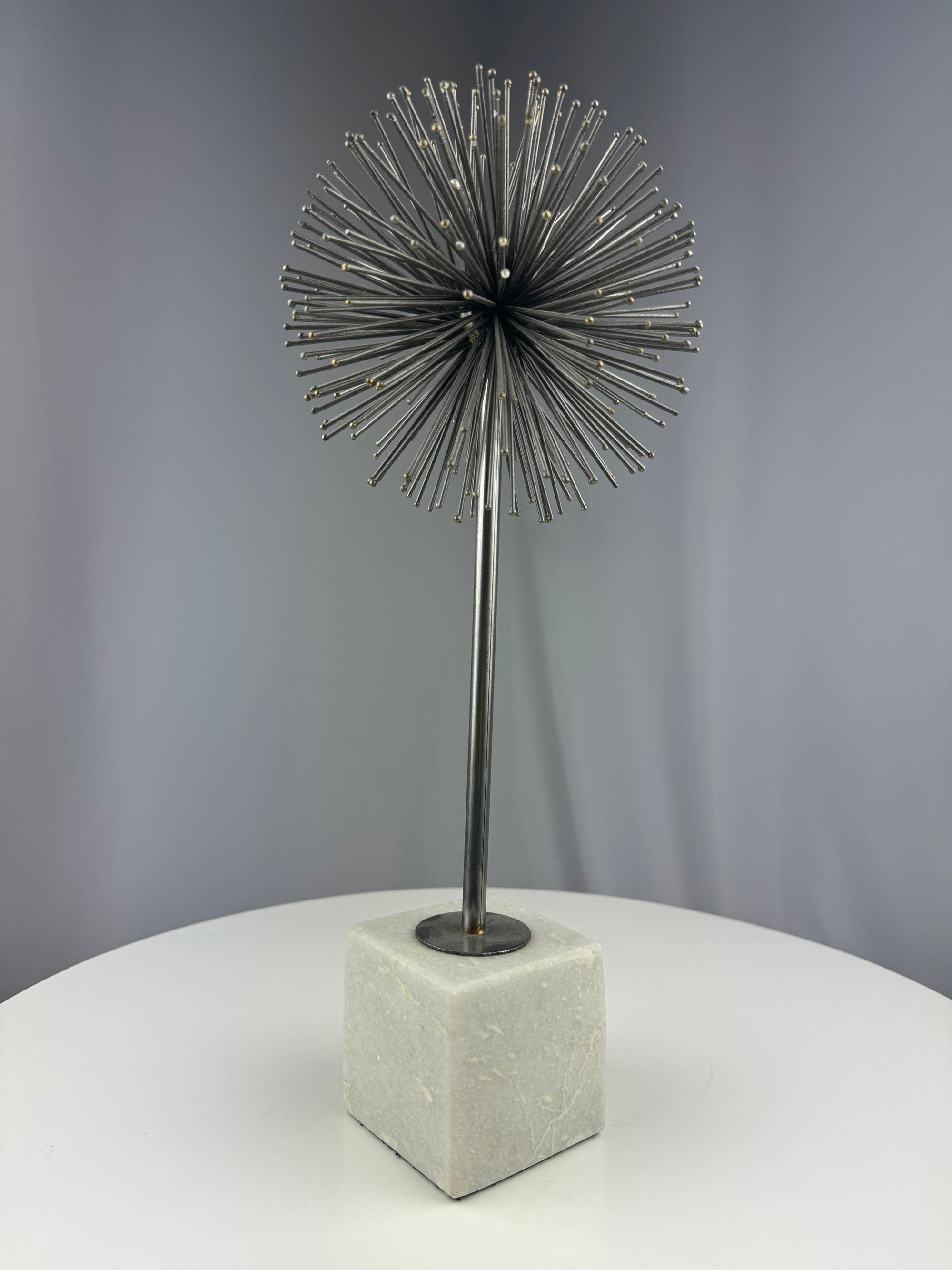 Industrial Metal & Marble Abstract Sculpture