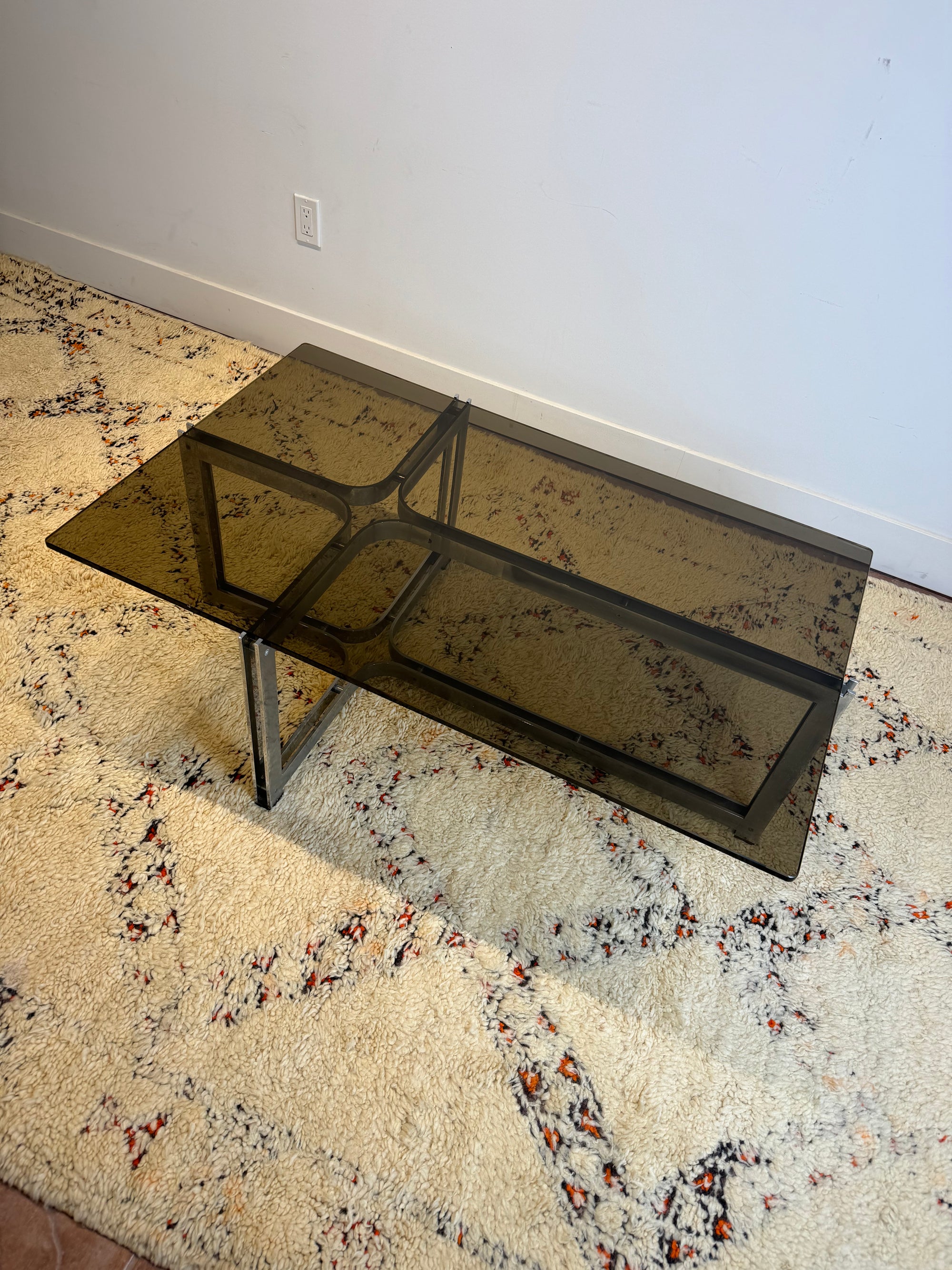 Smoked Glass Coffee Table by Tom Lopinski for Dunbar