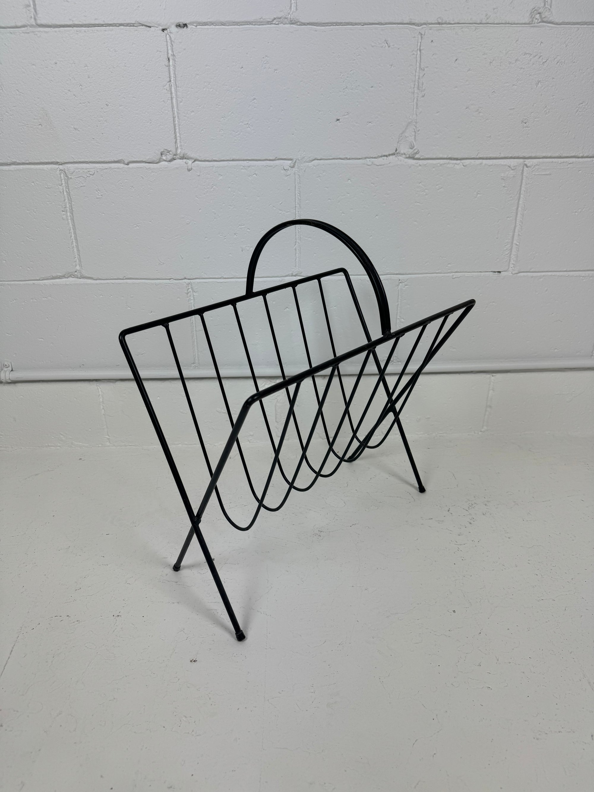 Mid Century Wrought Iron Magazine Rack