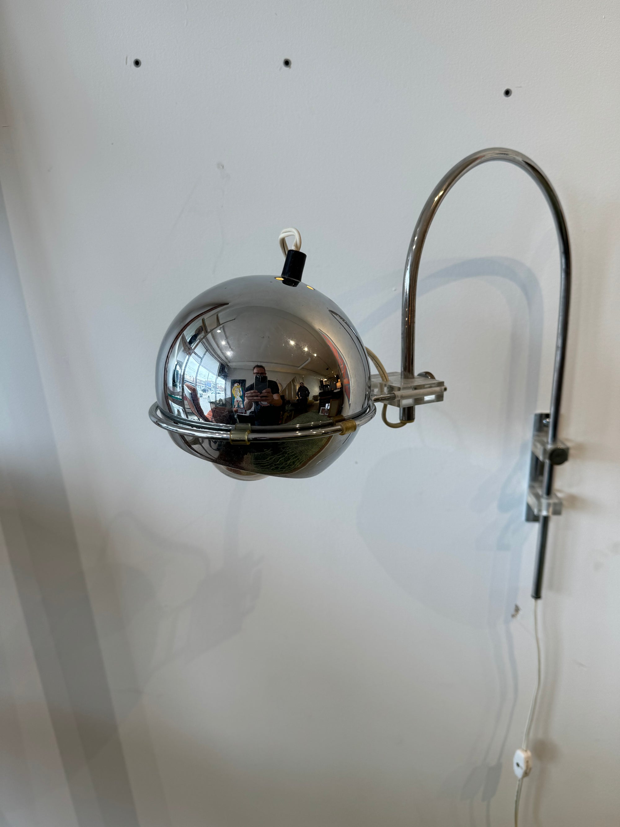 Chrome Eyeball Sconce by Gepo - Wall Mounted