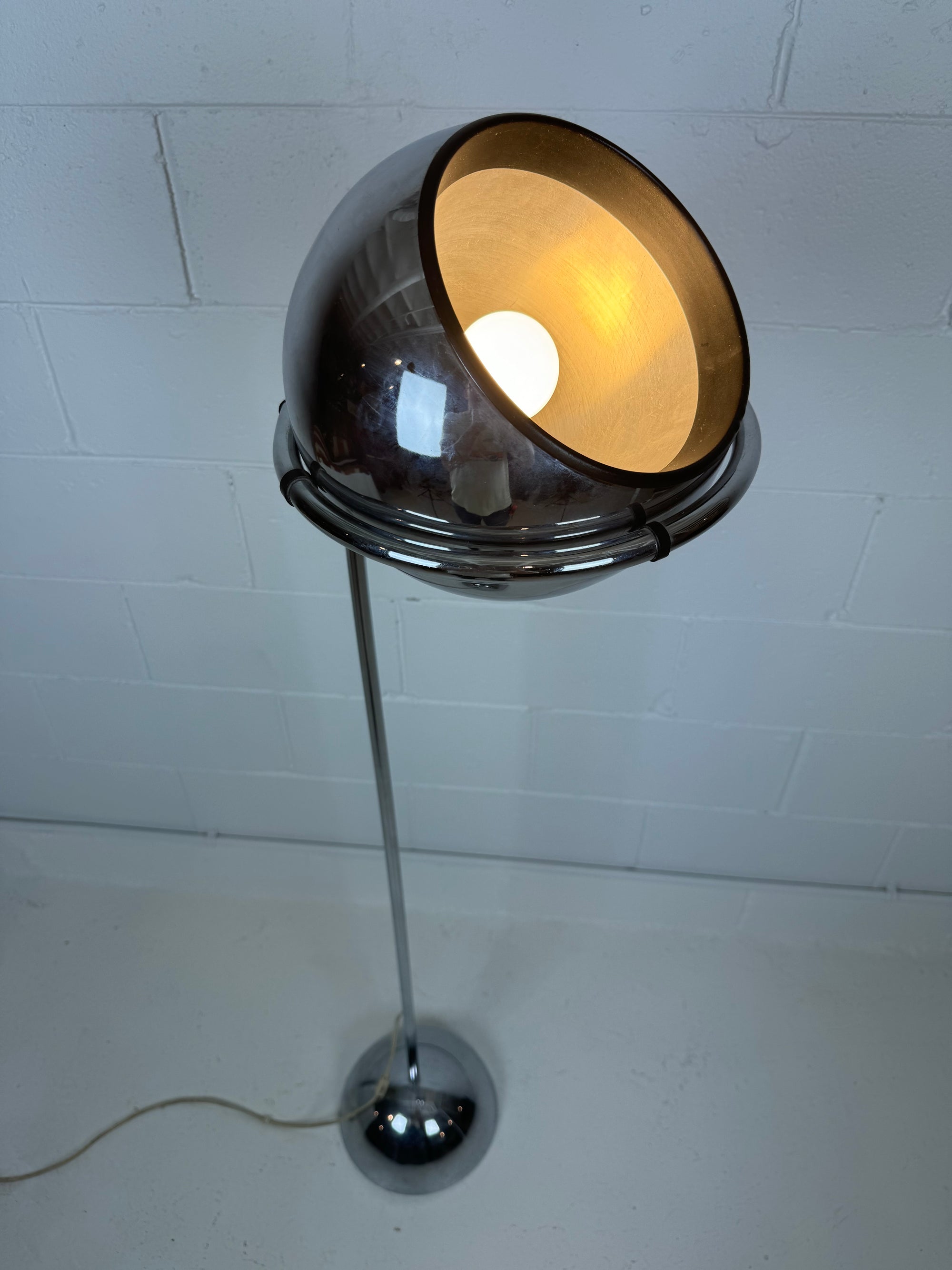 Mid Century Chrome Eyeball Floor Lamp