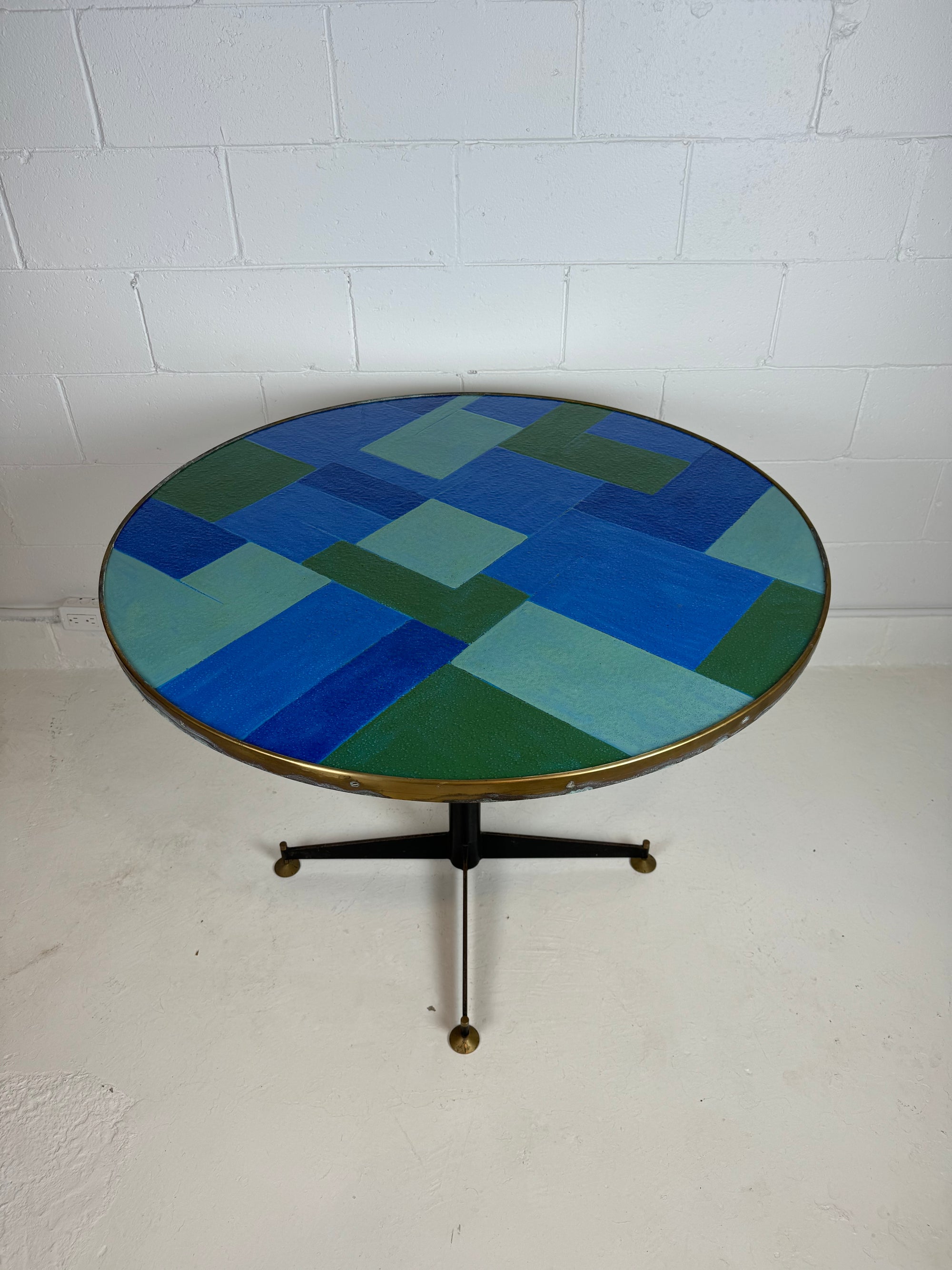 1950's Italian Enameled Glass Dining Table Attributed to Osvaldo Borsani