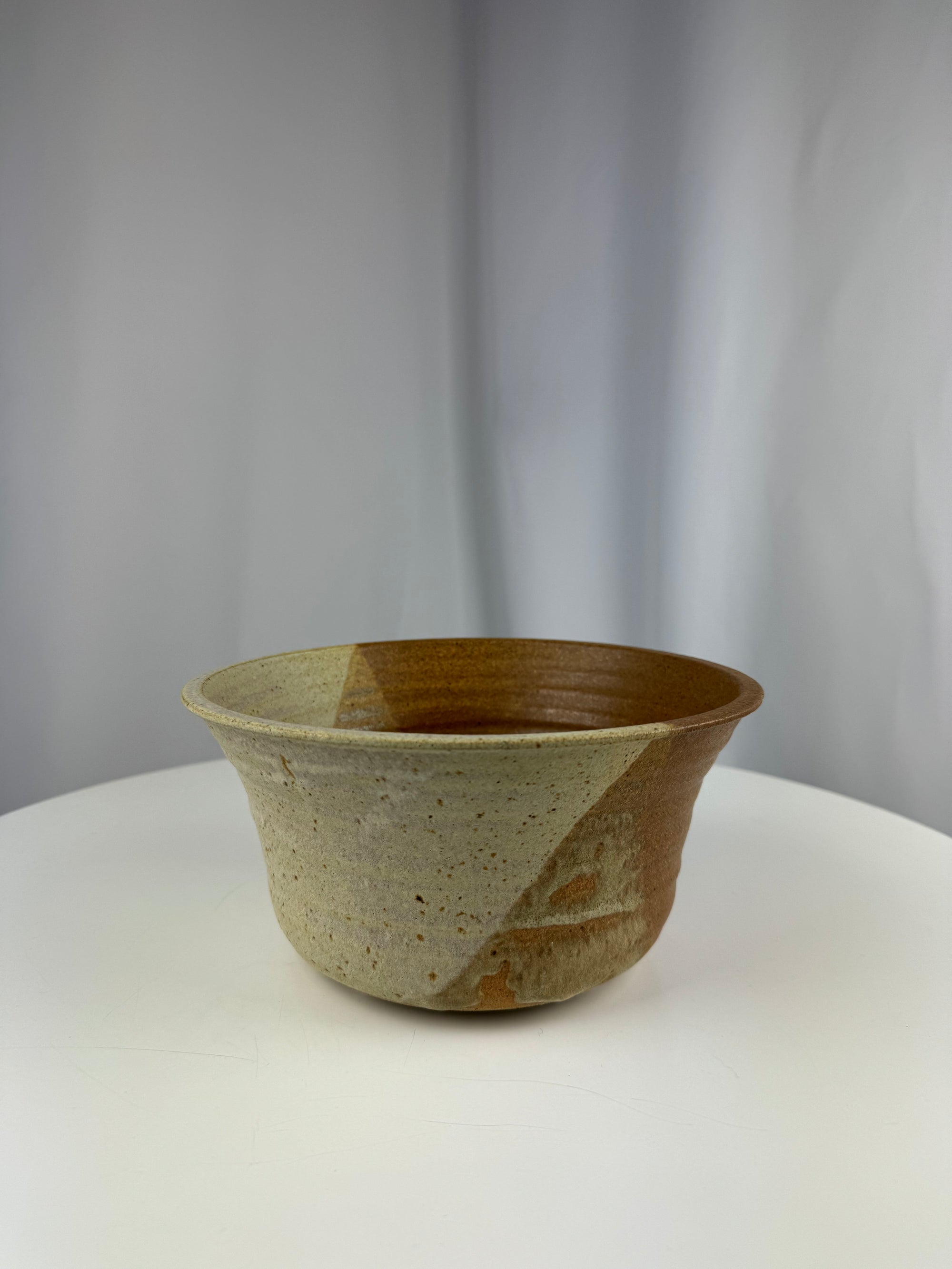 Studio Pottery Colour Block Bowl - Brown / Grey