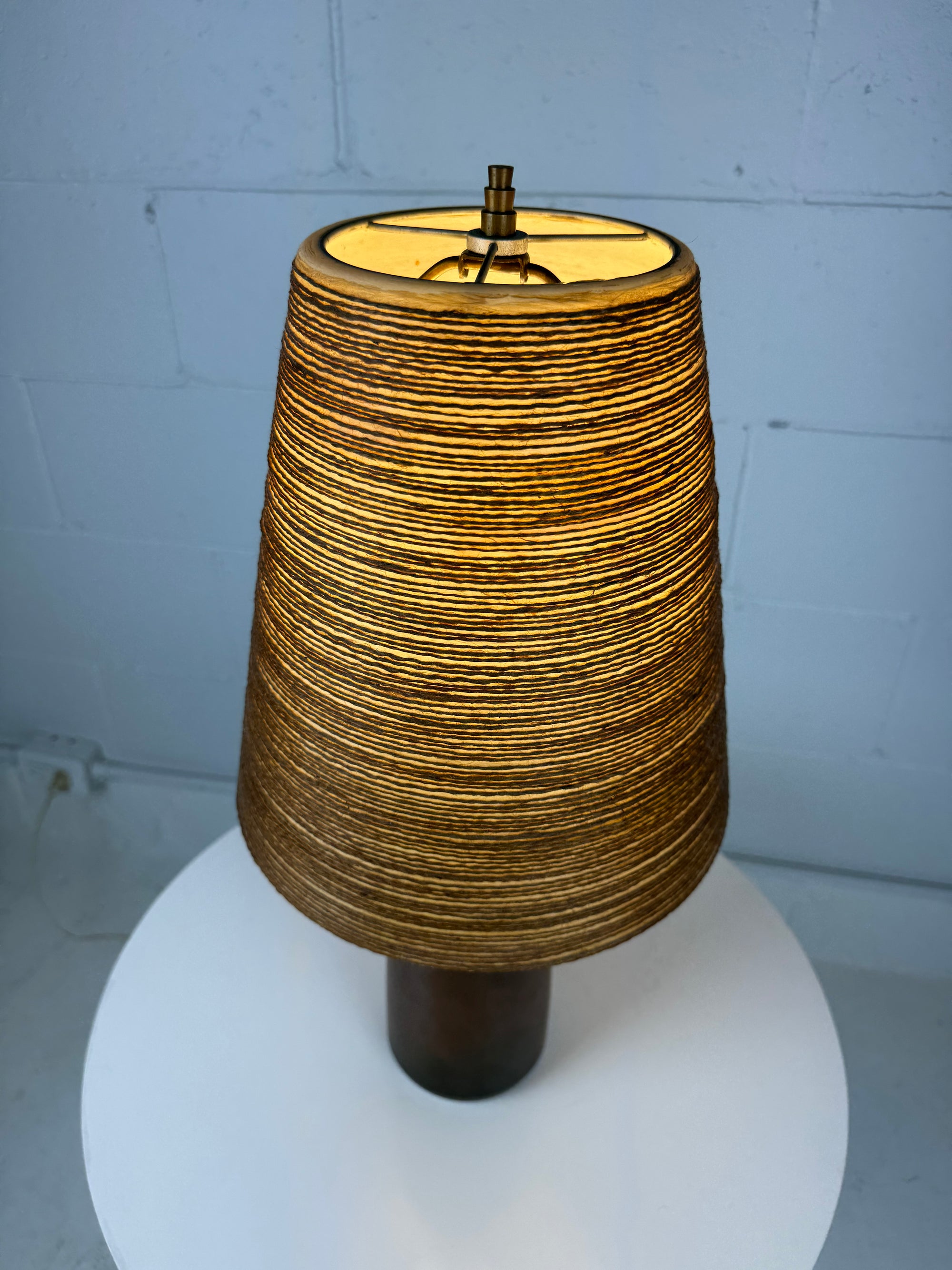 Small Brown Cylinder Lotte Table Lamp