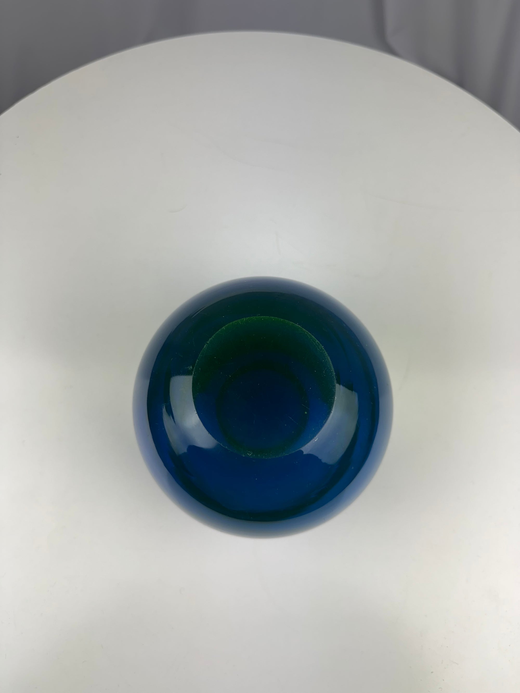 Neon Green & Blue Thick Glass Ash Tray