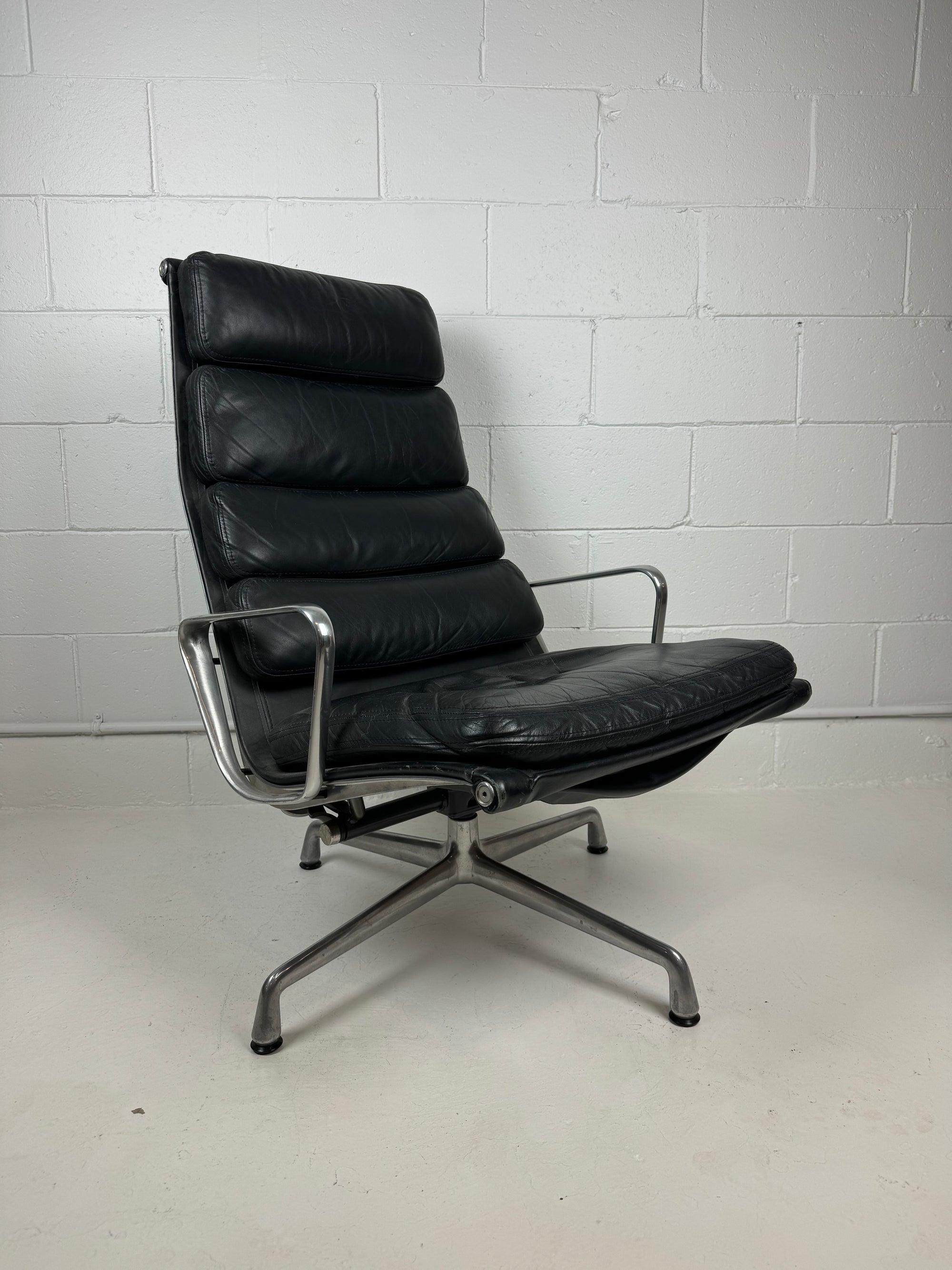 Eames High Back Leather Soft Pad Lounge Chairs