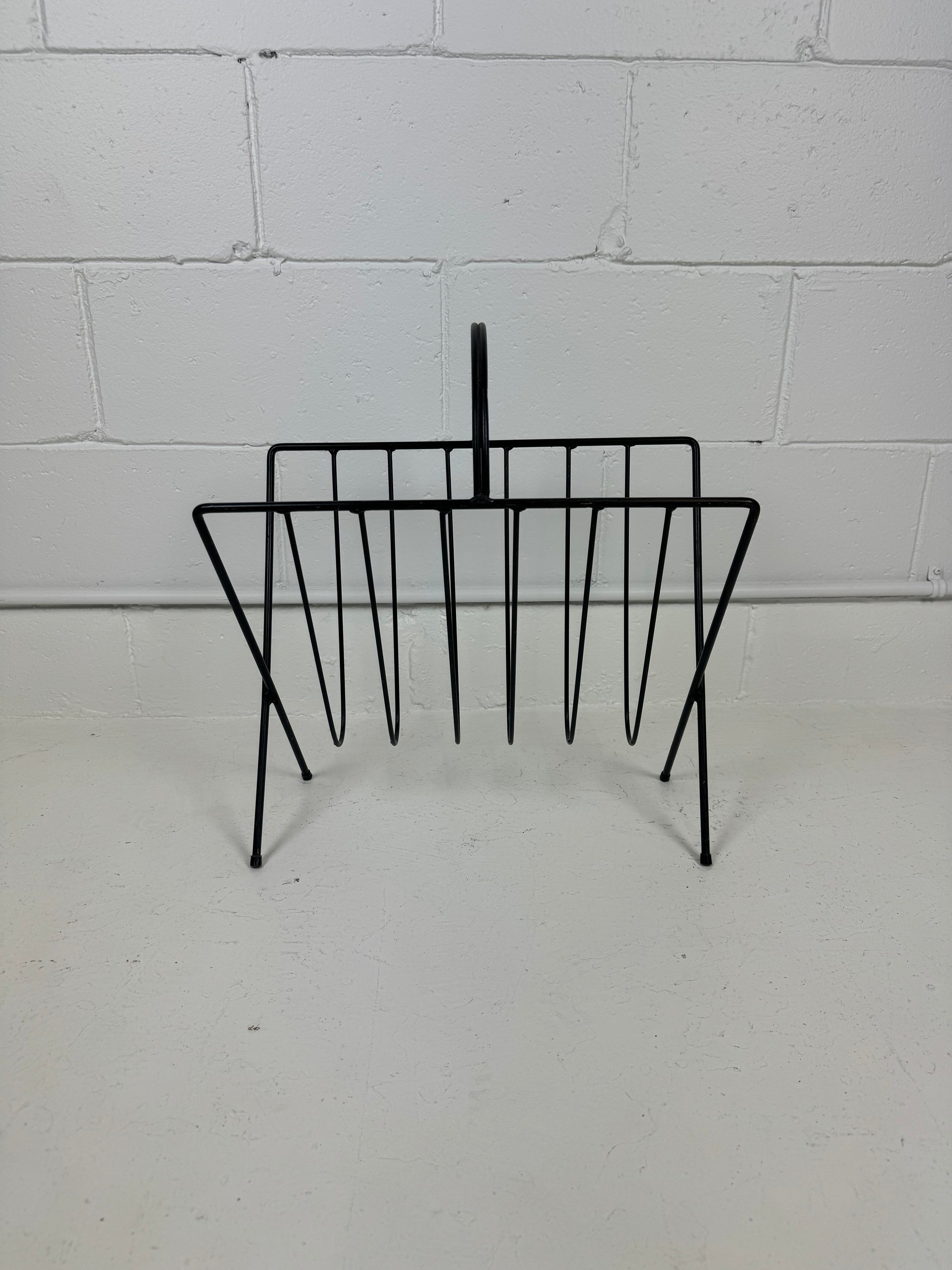 Mid Century Wrought Iron Magazine Rack