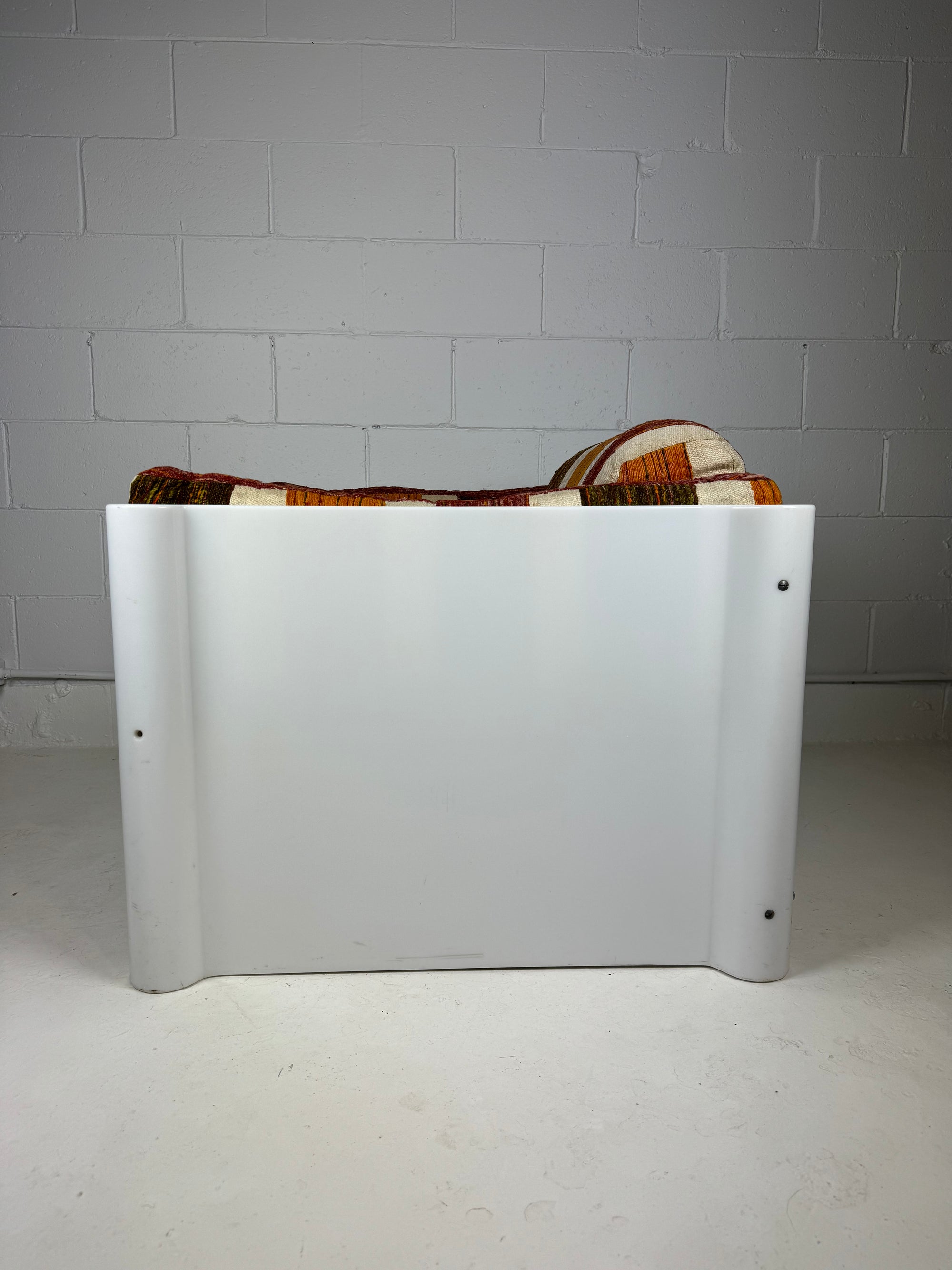 Mid Century Solid White Lucite Lounge Chair