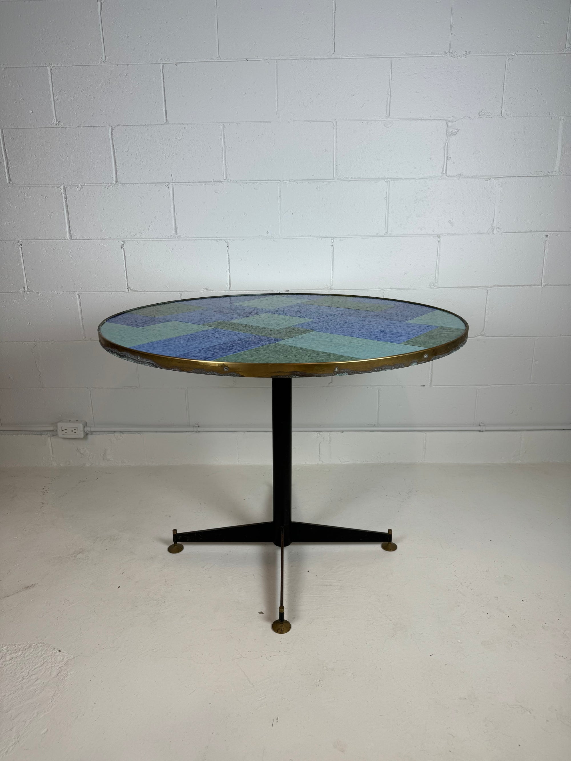 1950's Italian Enameled Glass Dining Table Attributed to Osvaldo Borsani