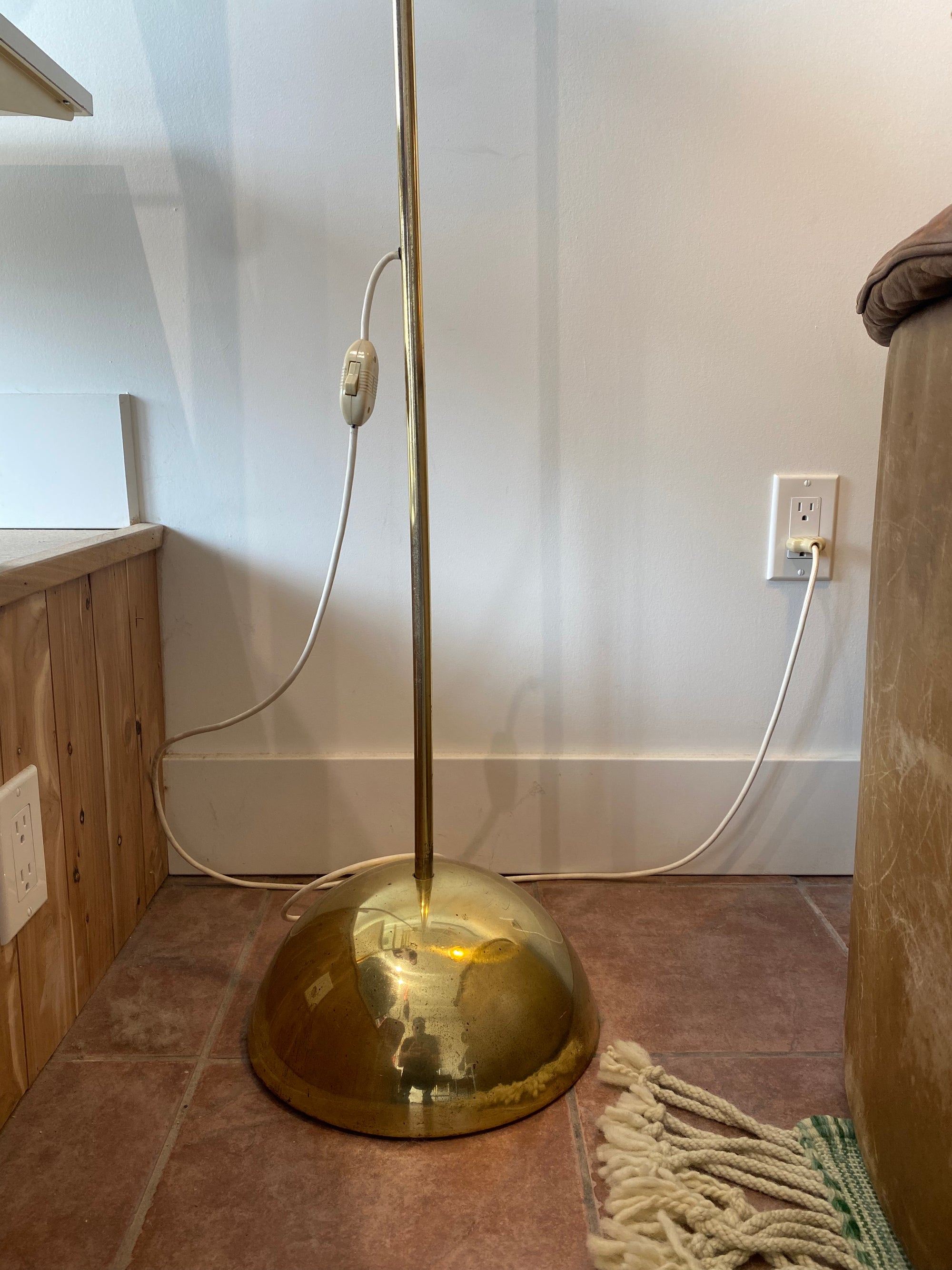 Vintage Large Gold Looping Floor Lamp