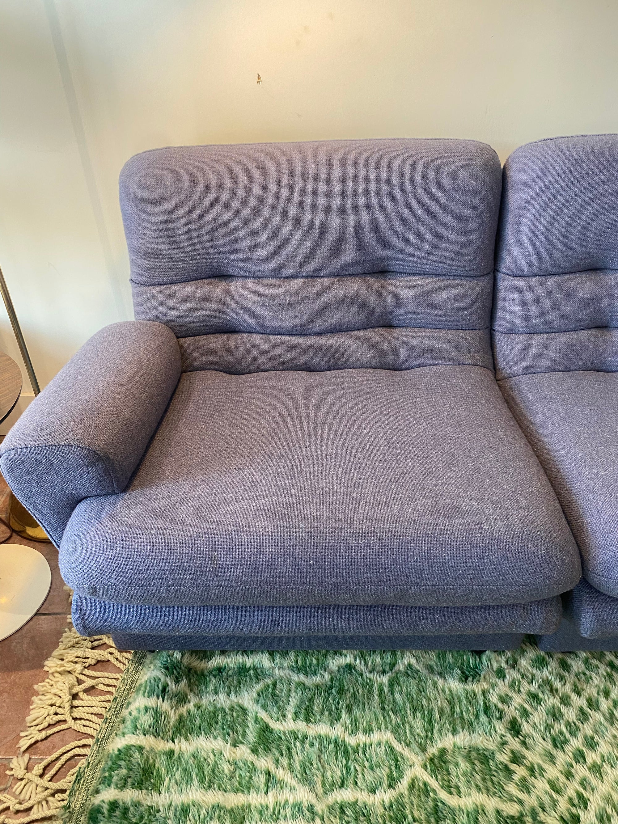 Vintage Lilac Wool Sectional Sofa 5 Pieces