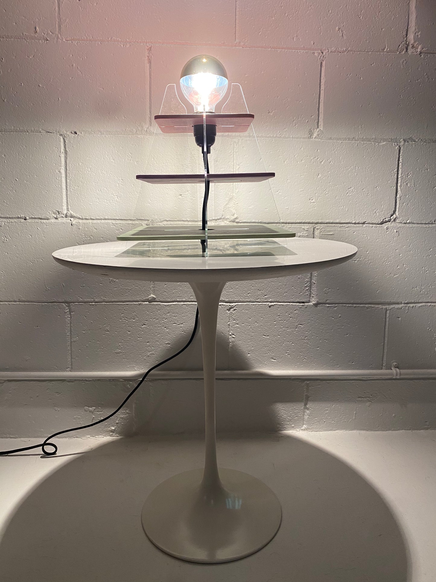 Vintage Space Age Memphis Style Acrylic Table Lamp