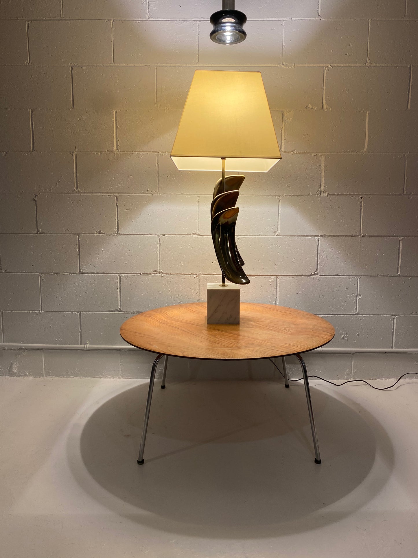 Laurel Lamp Co. Marble and Metal Sculptural Lamp