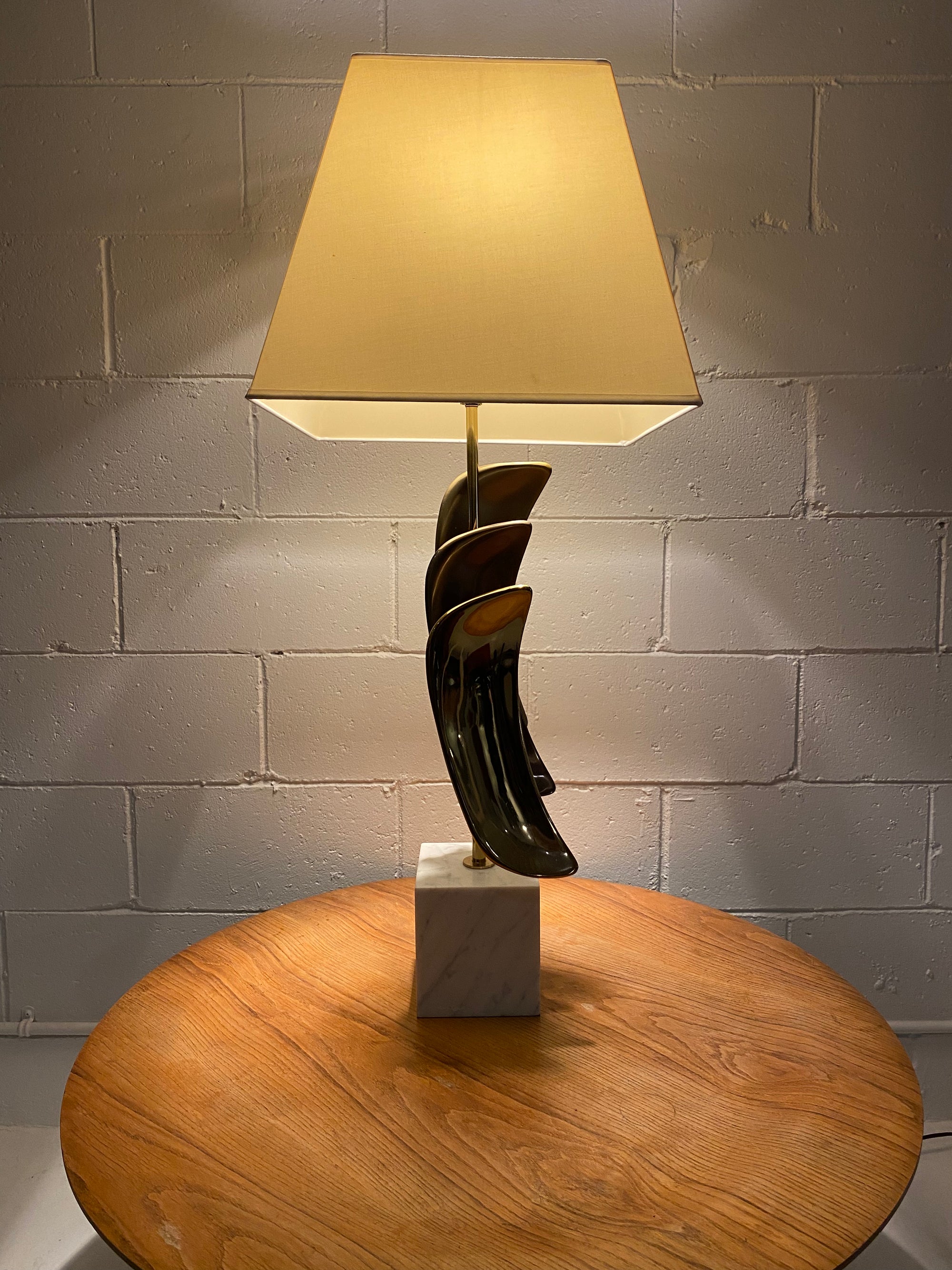 Laurel Lamp Co. Marble and Metal Sculptural Lamp