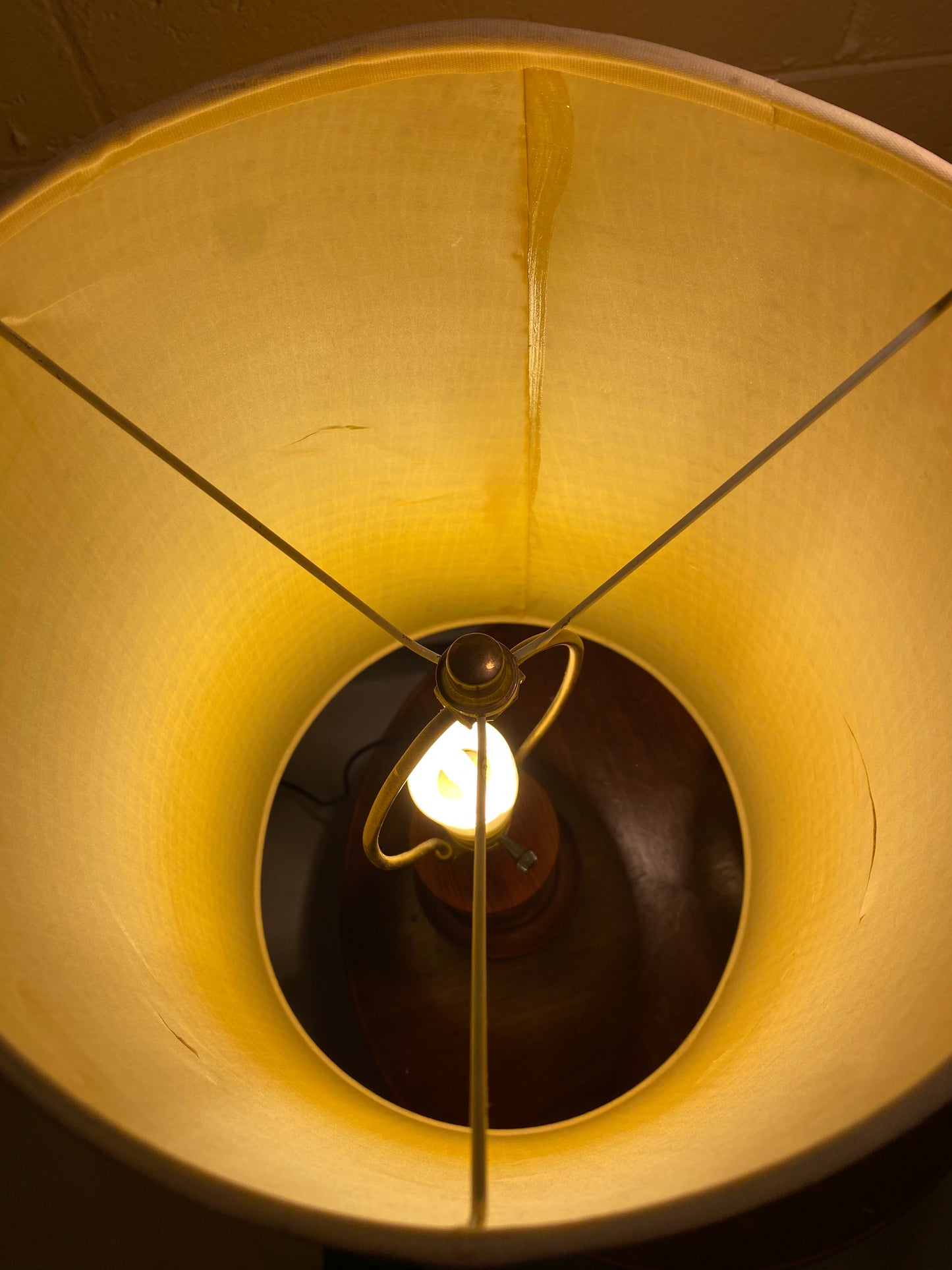 Solid Teak Turned Table Lamps Mid Century Modern 1960's