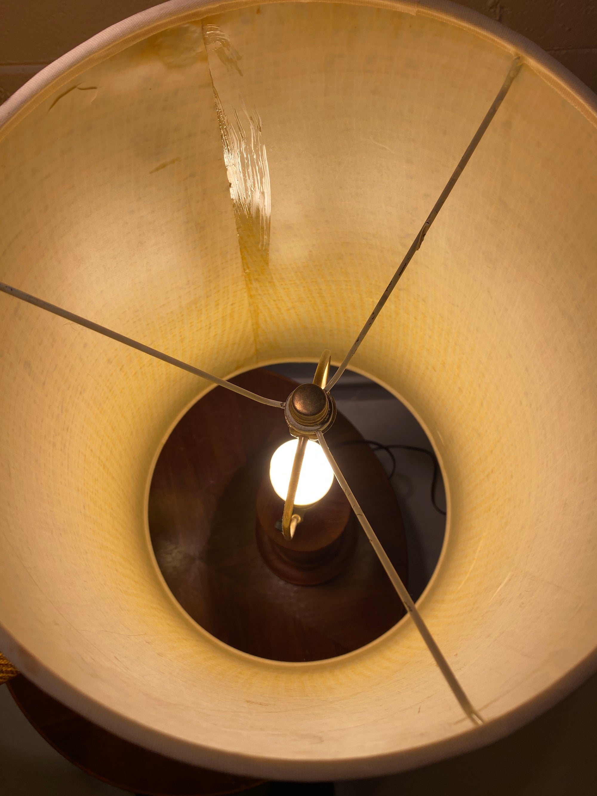 Solid Teak Turned Table Lamps Mid Century Modern 1960's