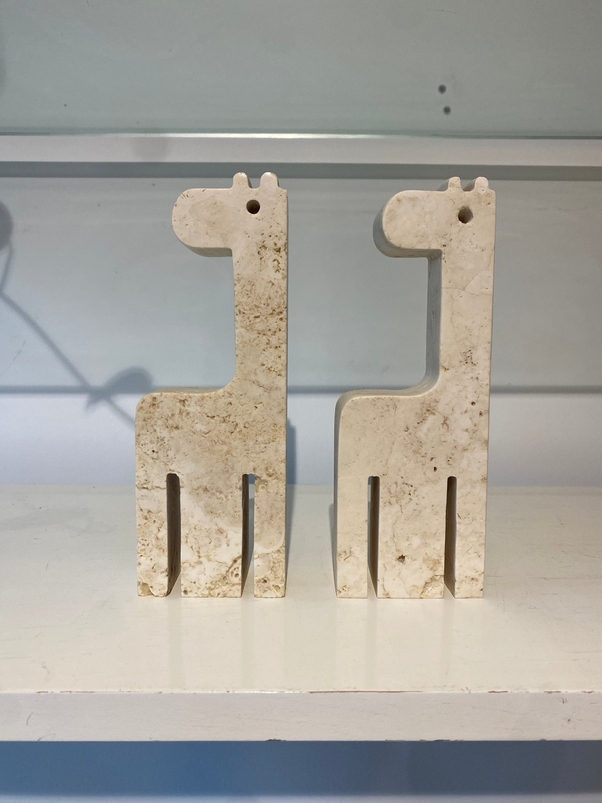 Fratelli Mannelli Travertine Medium Giraffe Pair