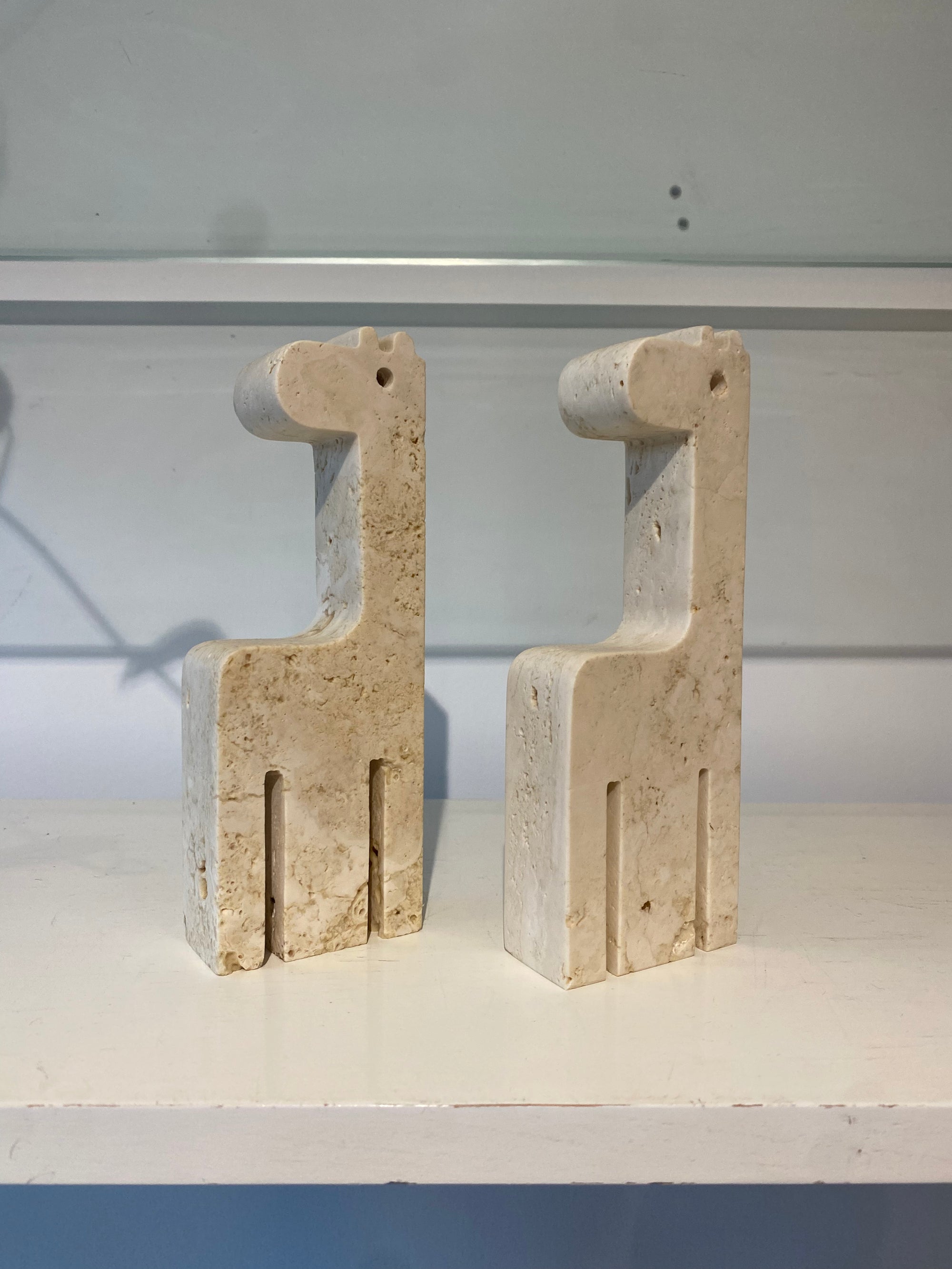 Fratelli Mannelli Travertine Medium Giraffe Pair