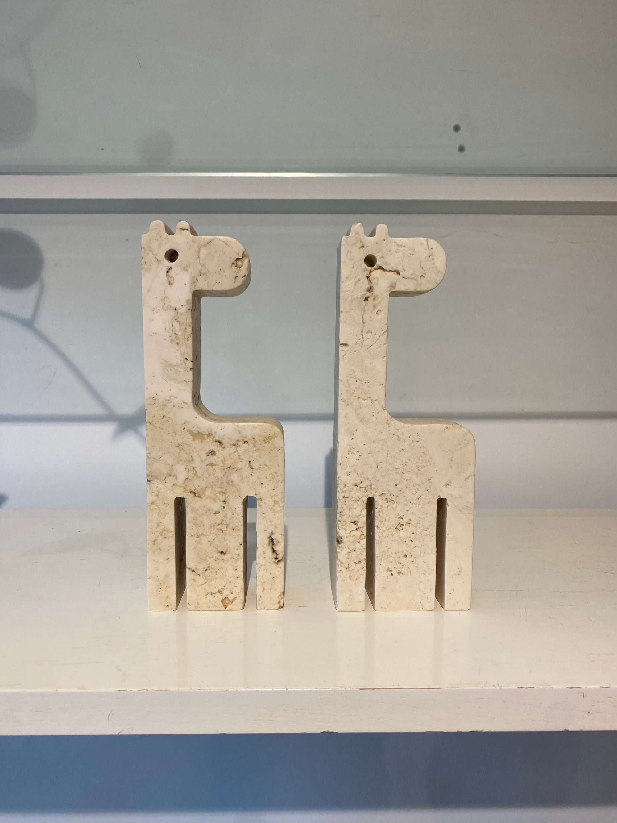 Fratelli Mannelli Travertine Medium Giraffe Pair