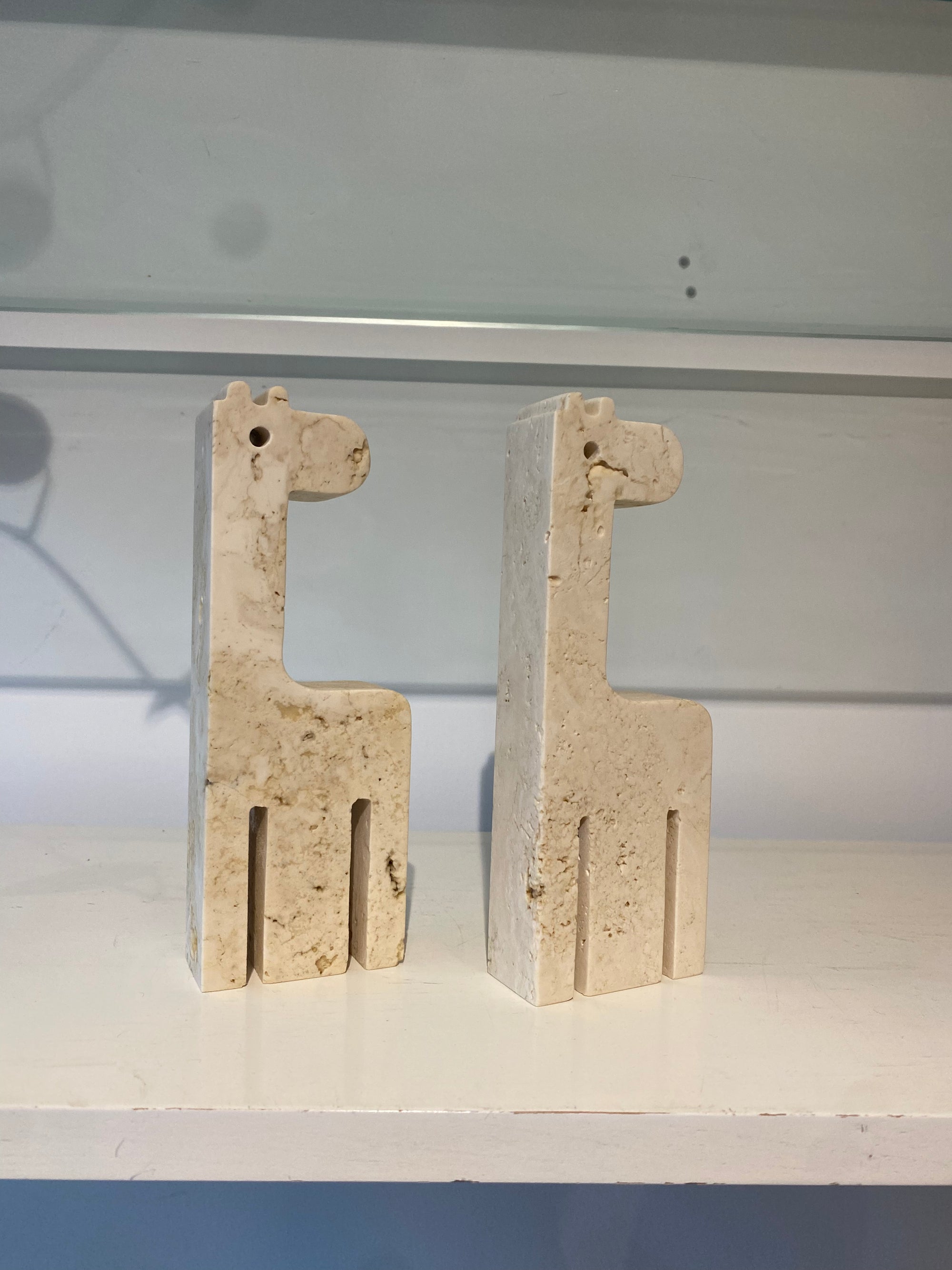 Fratelli Mannelli Travertine Medium Giraffe Pair