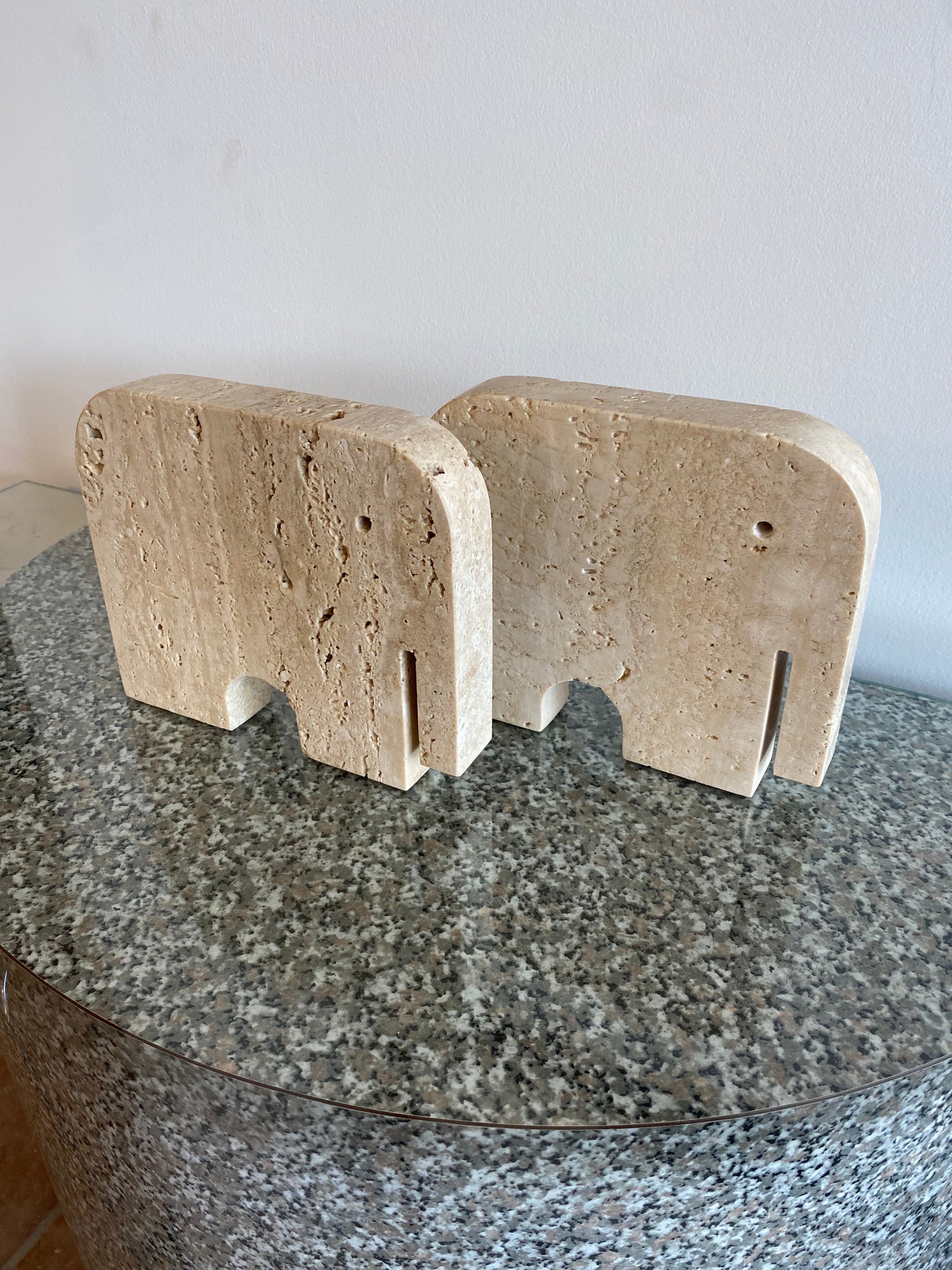 Fratelli Mannelli Travertine Large Elephants (Pair)