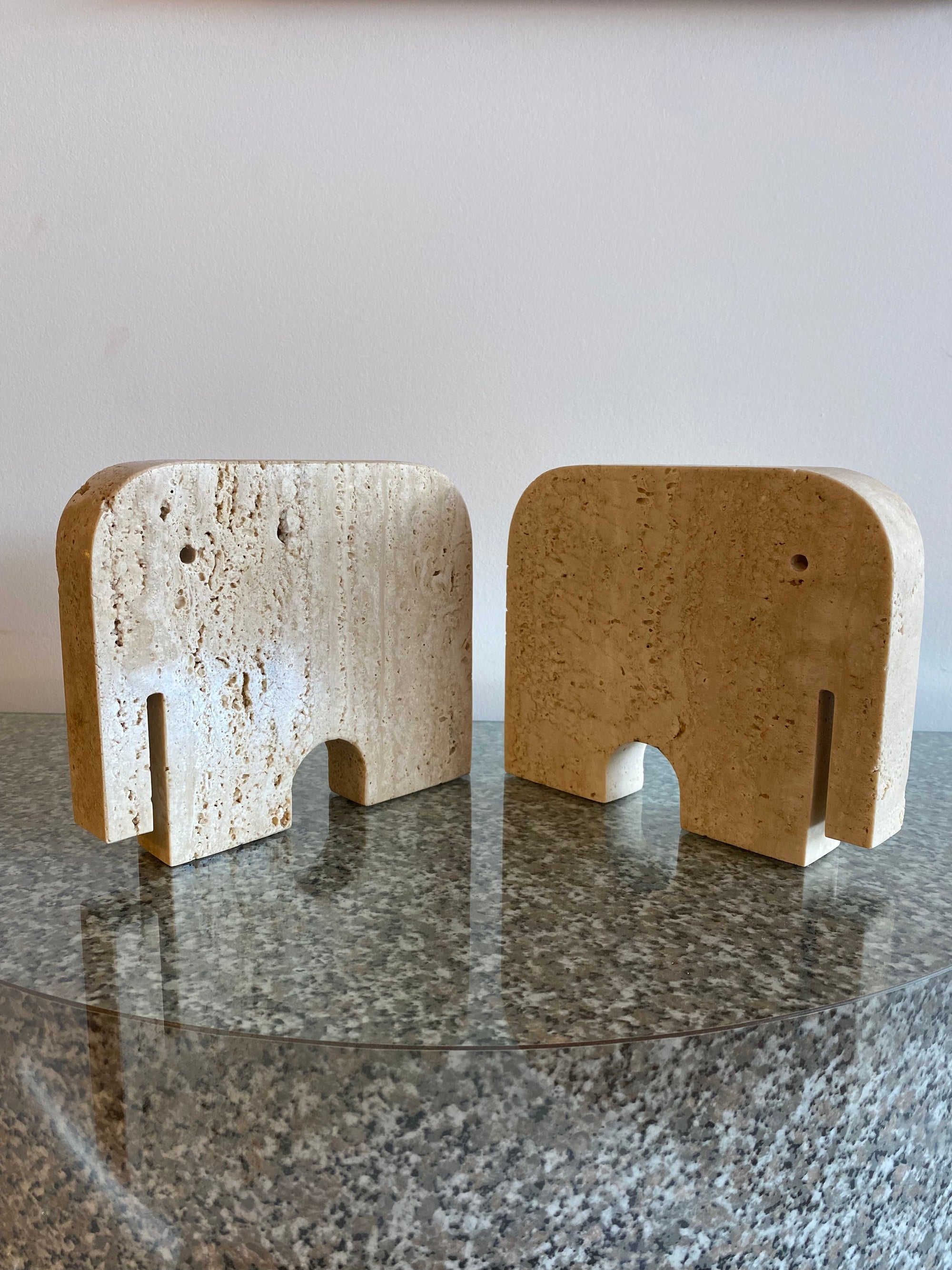 Fratelli Mannelli Travertine Large Elephants (Pair)