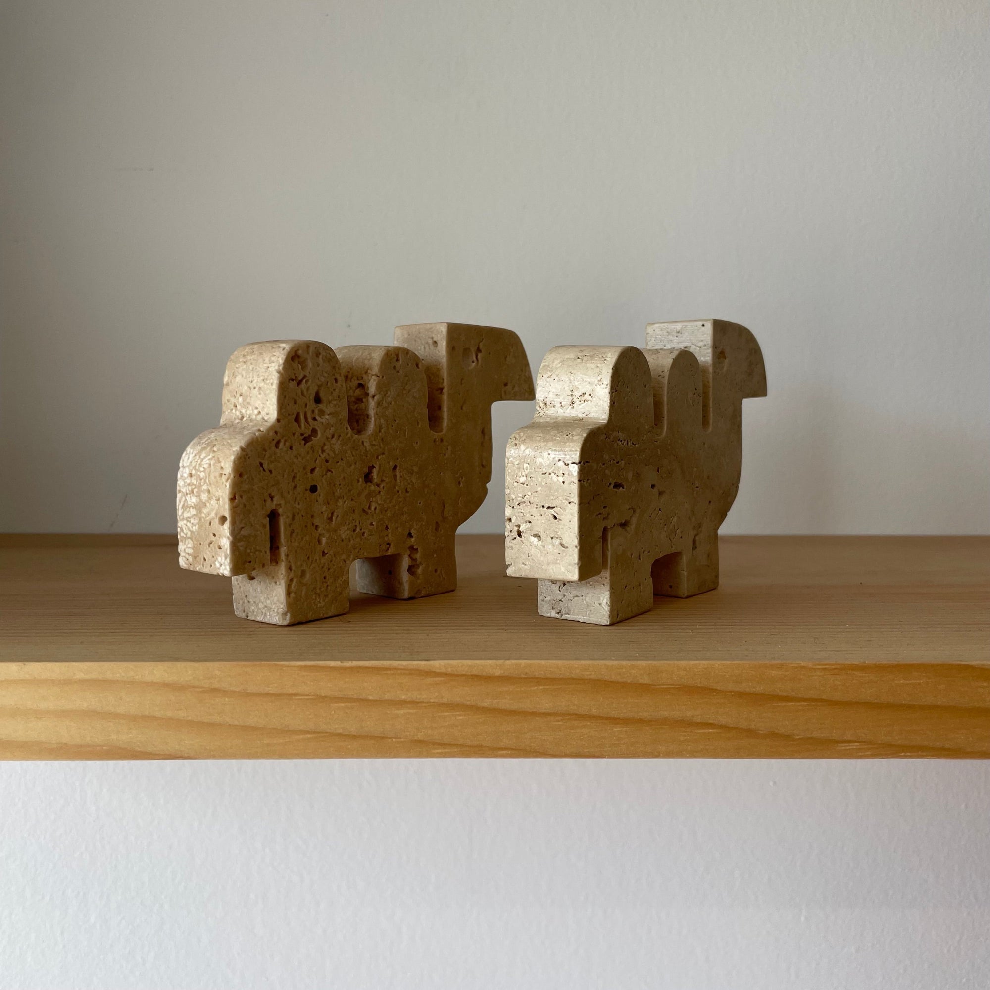 Fratelli Mannelli Travertine Small Camels (Pair)