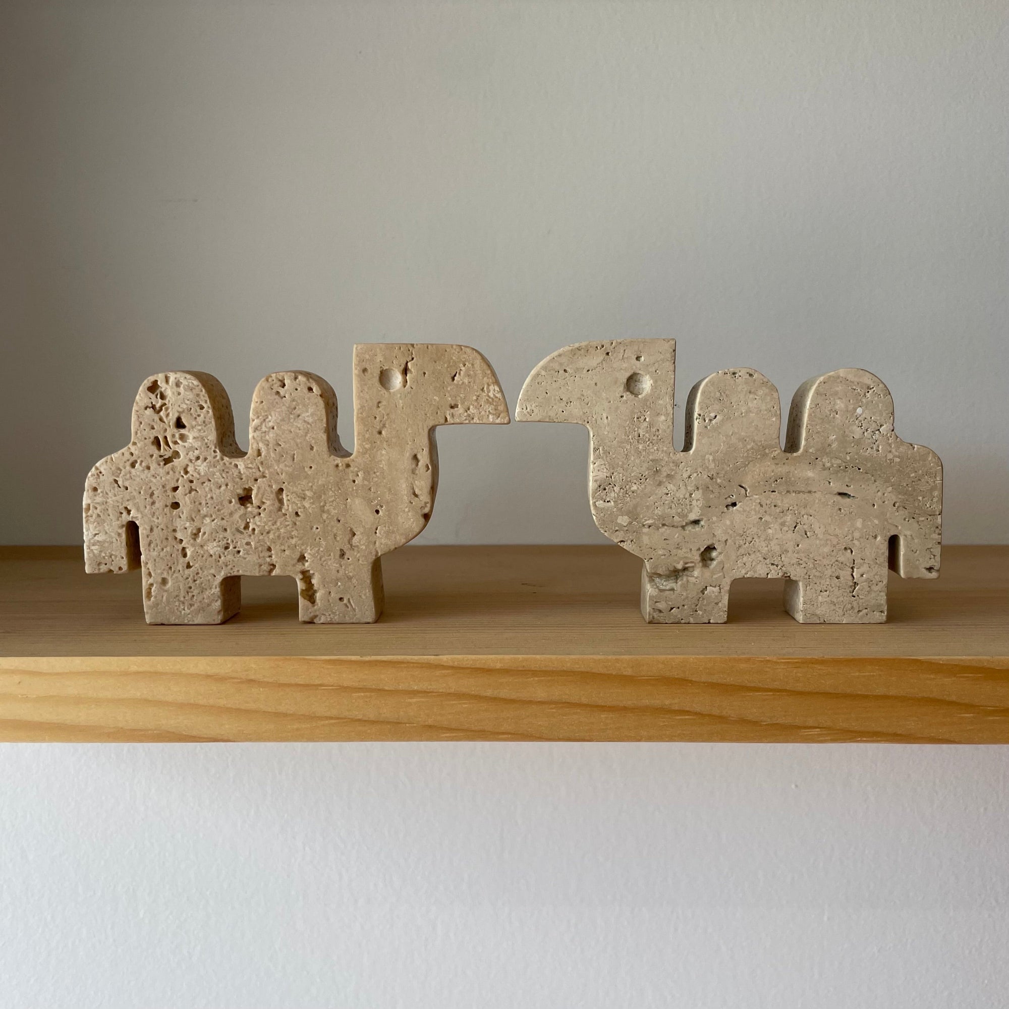 Fratelli Mannelli Travertine Small Camels (Pair)