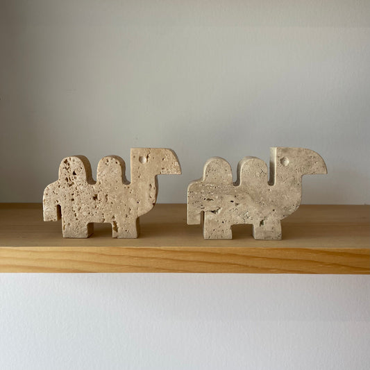 Fratelli Mannelli Travertine Small Camels (Pair)