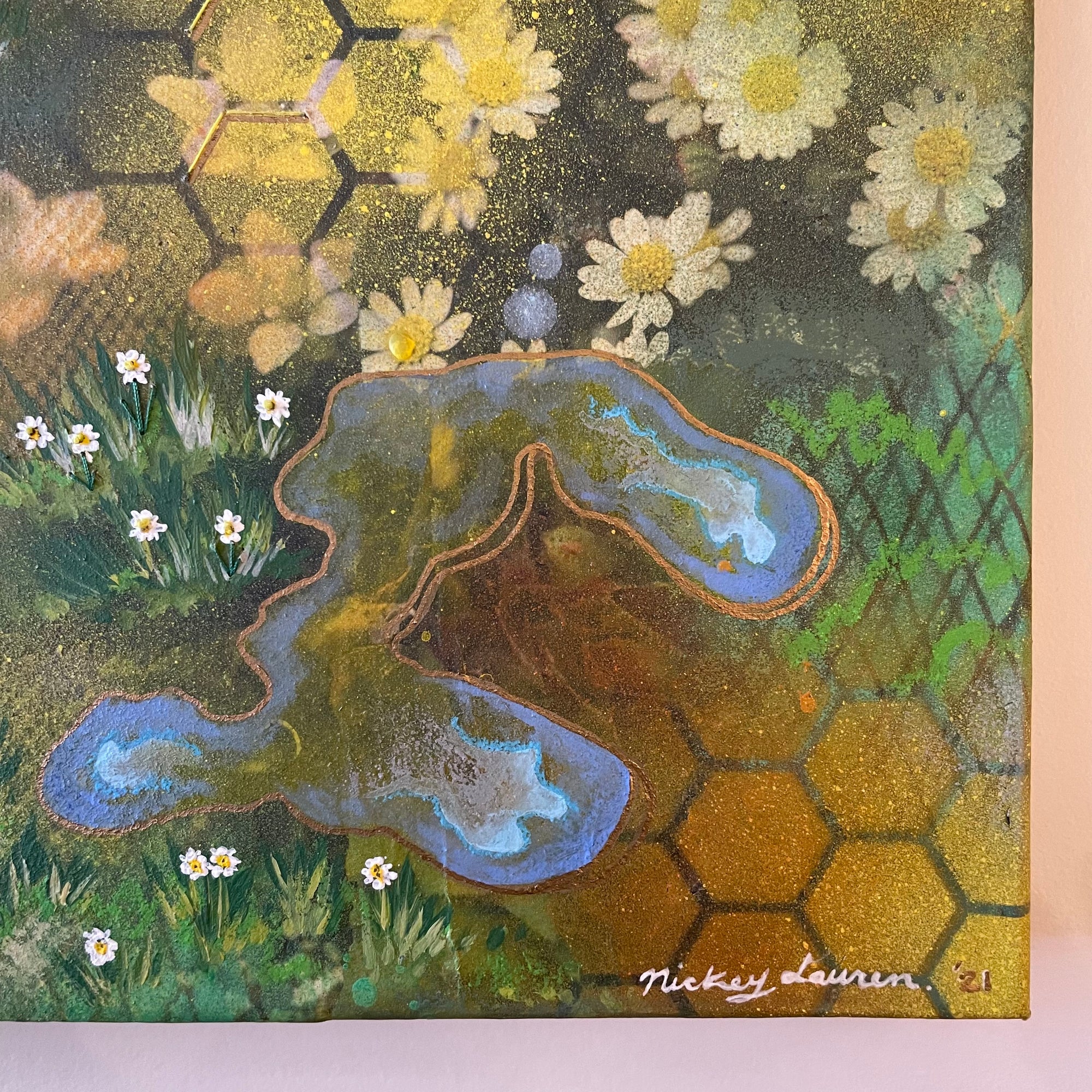 Daisies Mixed Media on Canvas