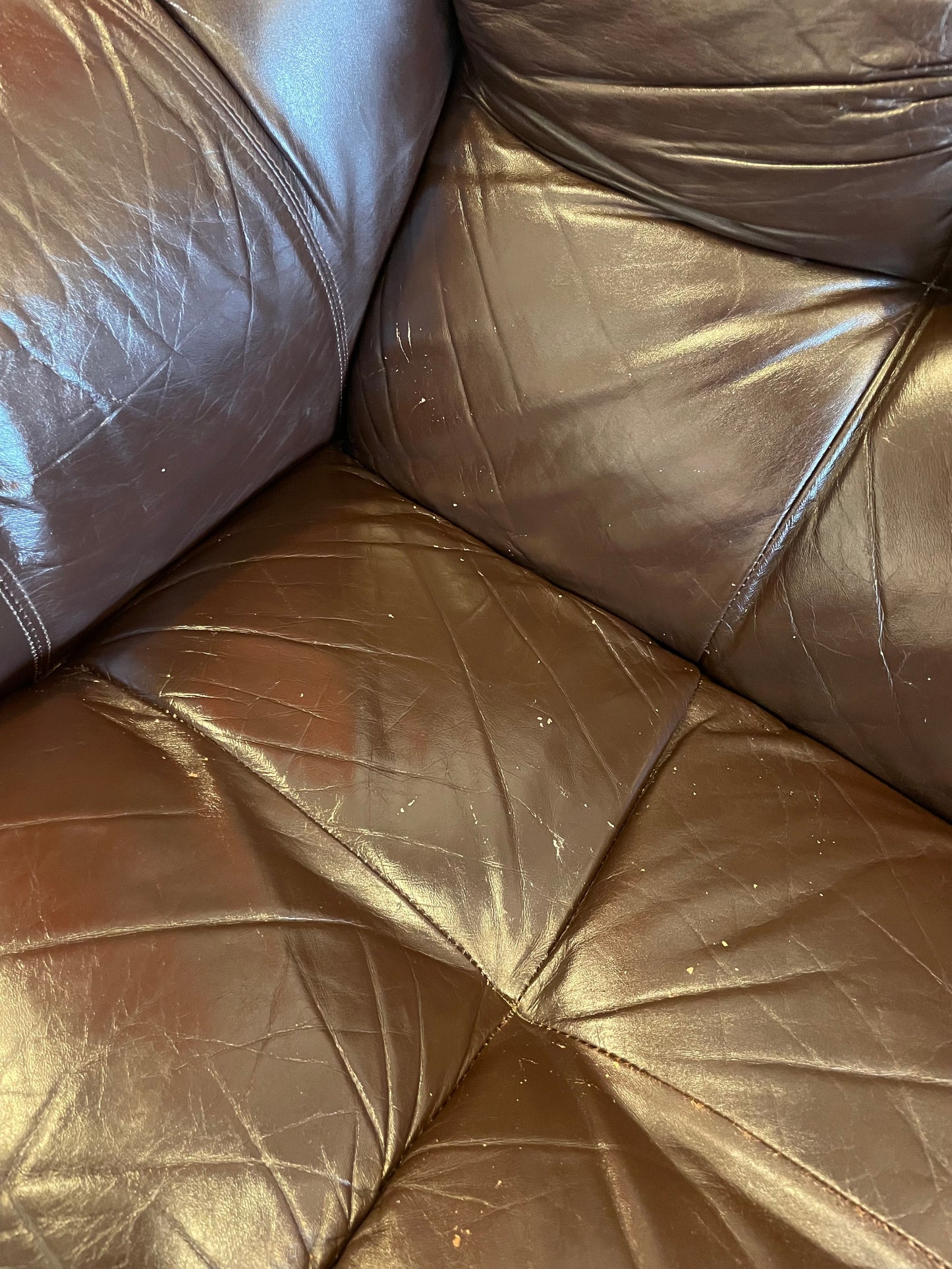 Moveis Corazza Leather & Rosewood Sofa