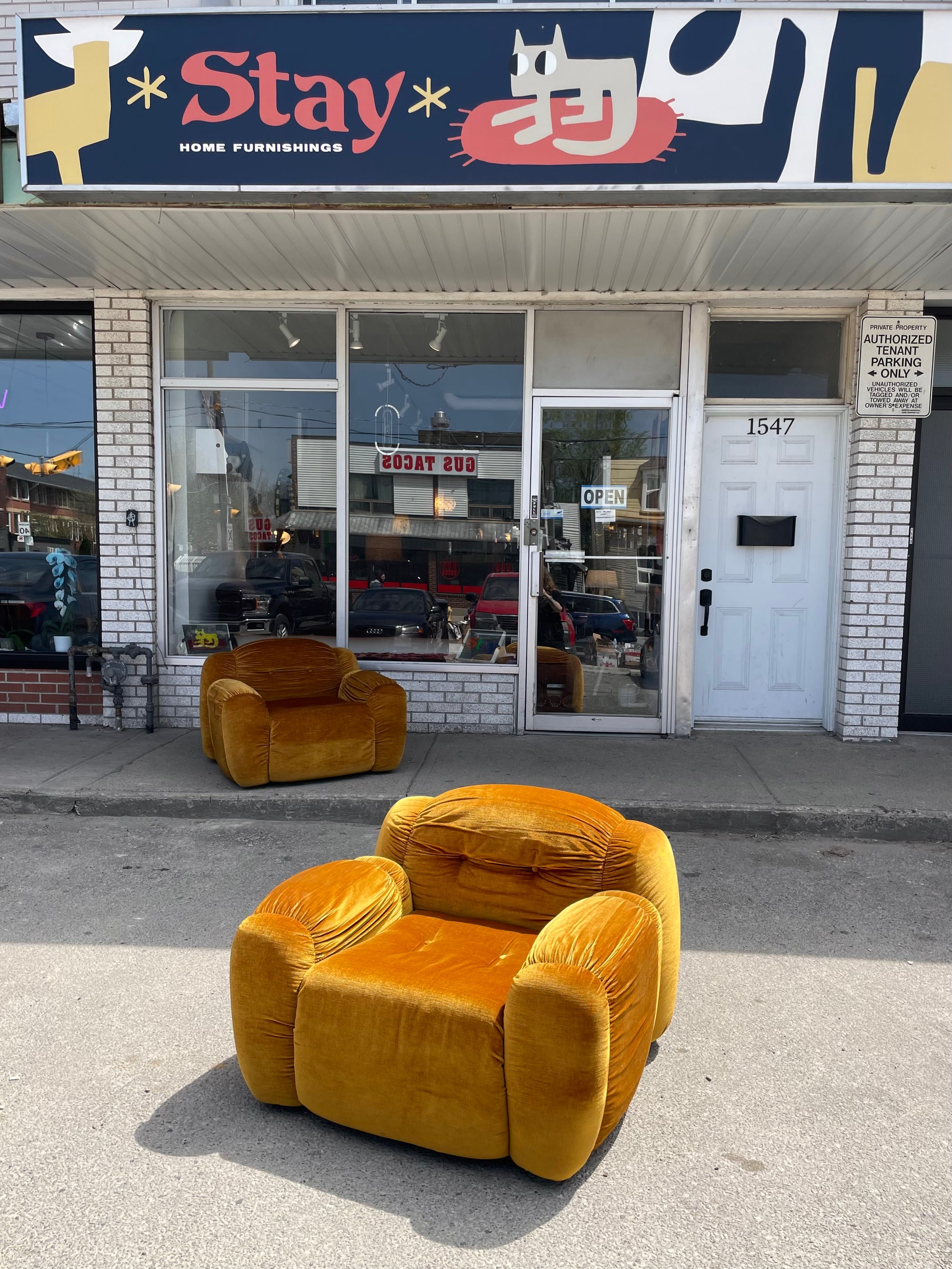 Gold Velour Bubble Chairs