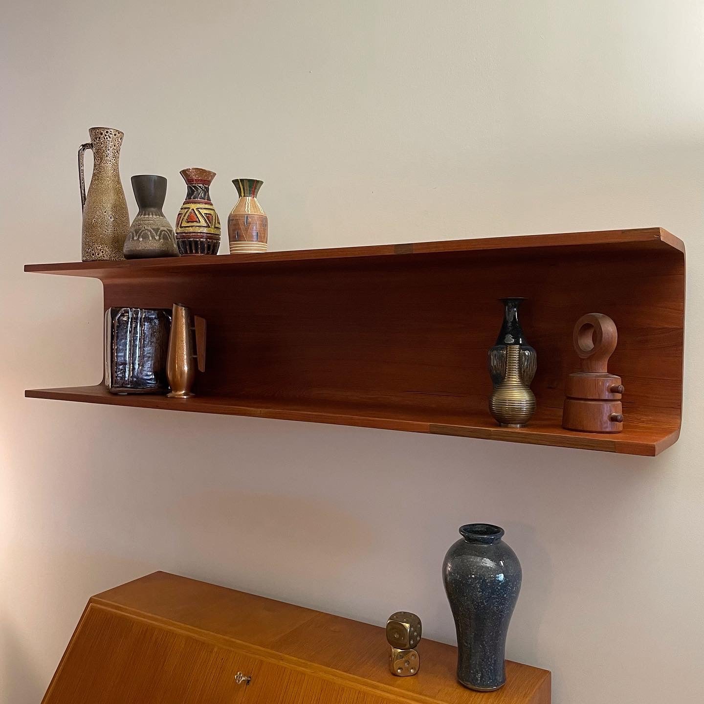 Danish Teak Bentwood Floating Shelf