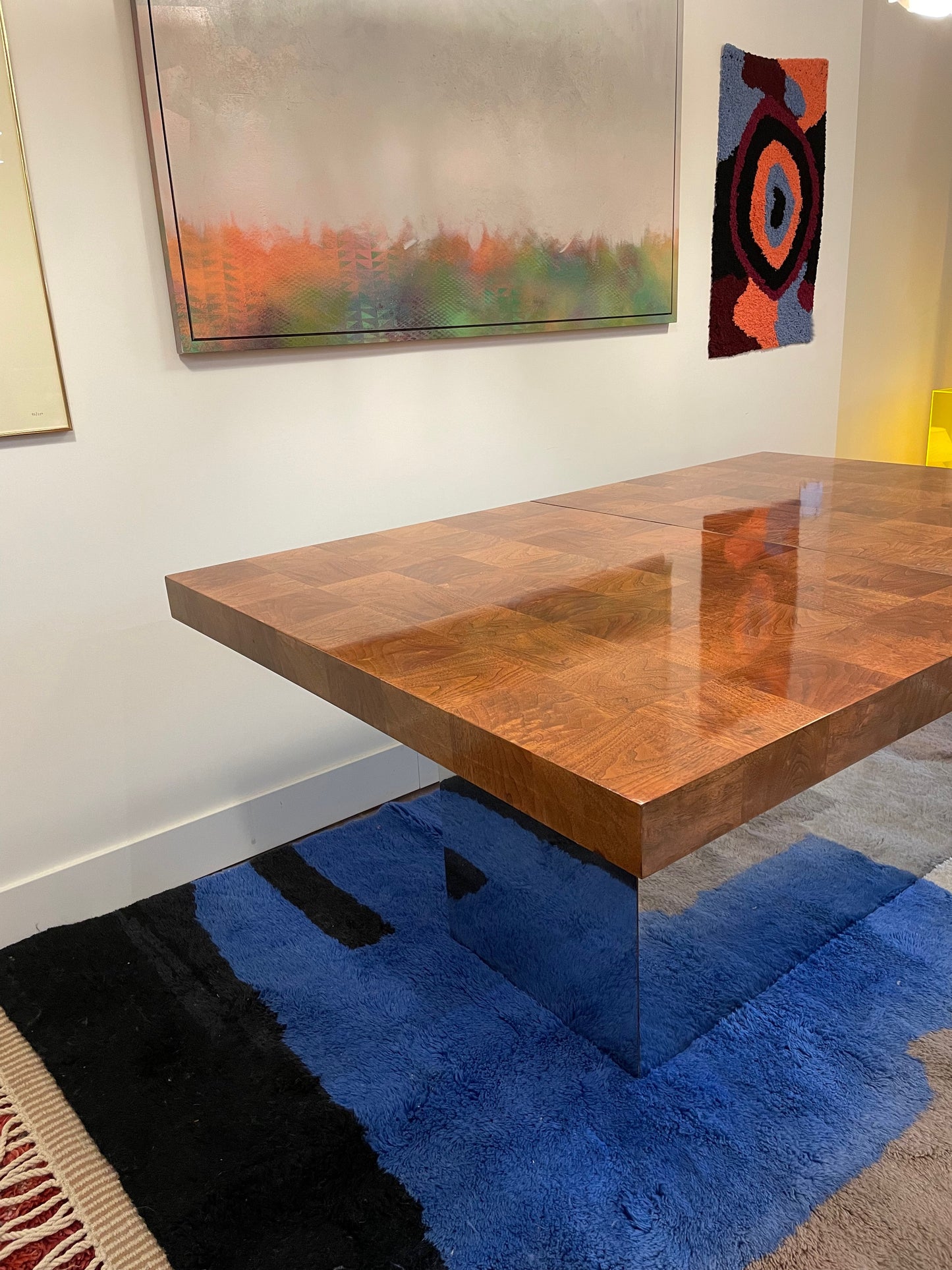 Milo Baughman Walnut & Chrome Dining Table