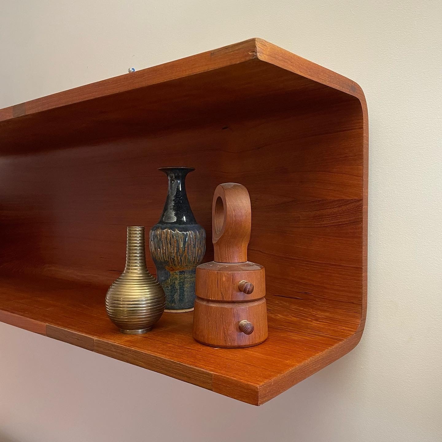 Danish Teak Bentwood Floating Shelf