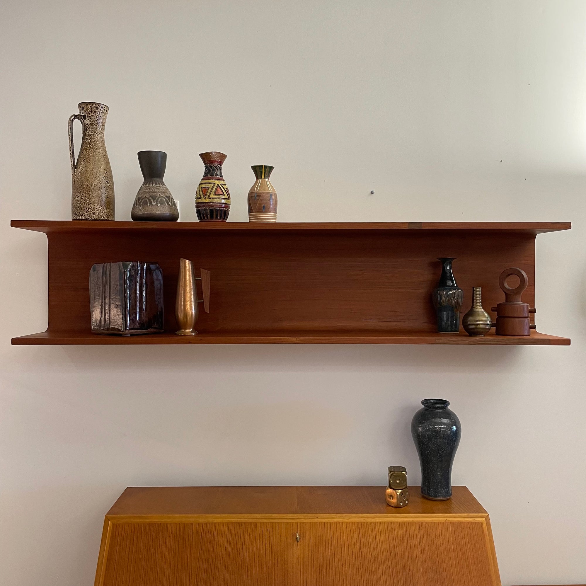 Danish Teak Bentwood Floating Shelf