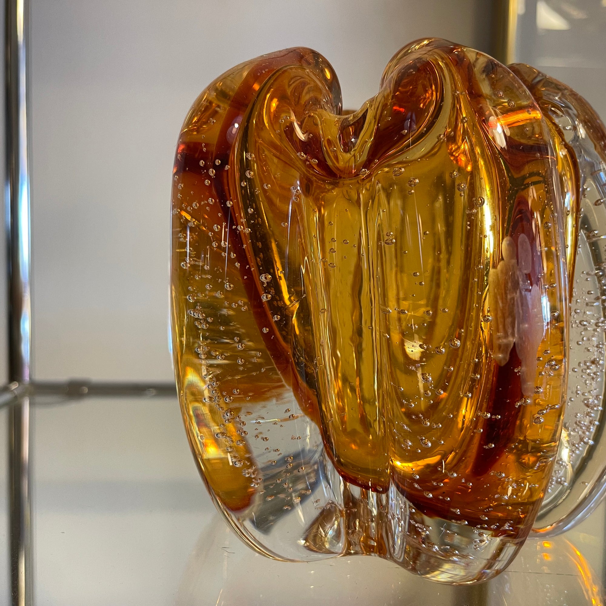 Amber Art Glass Object