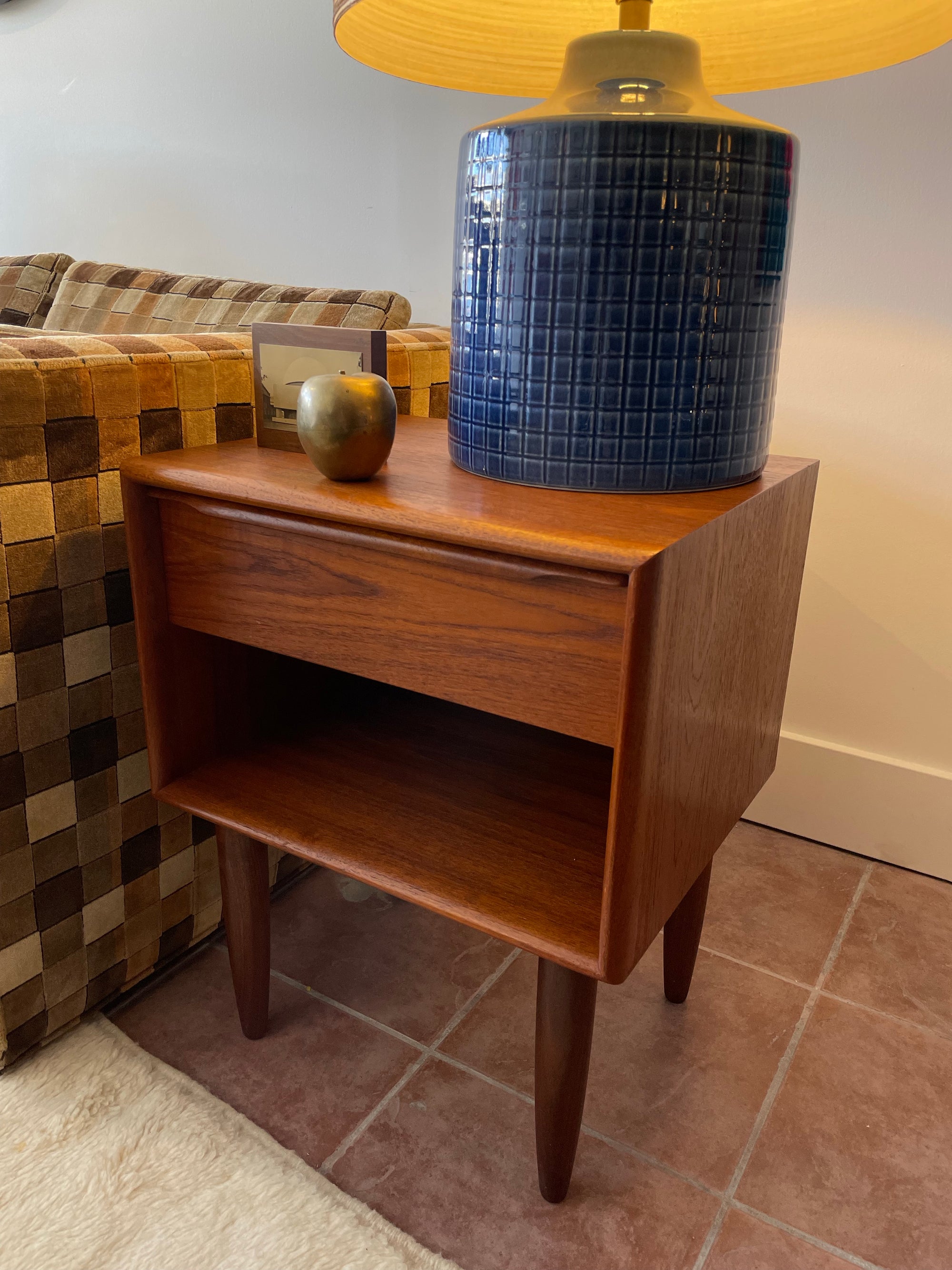 Sculpted Teak Nightstand